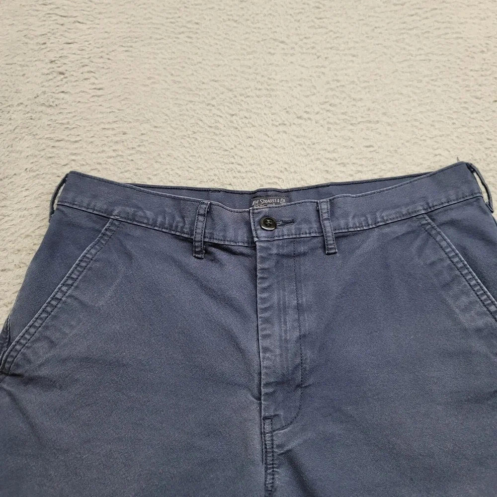 Levis Shorts Mens 34 Blue‎ Chino Outdoors Casual Skateboarding Flat Front